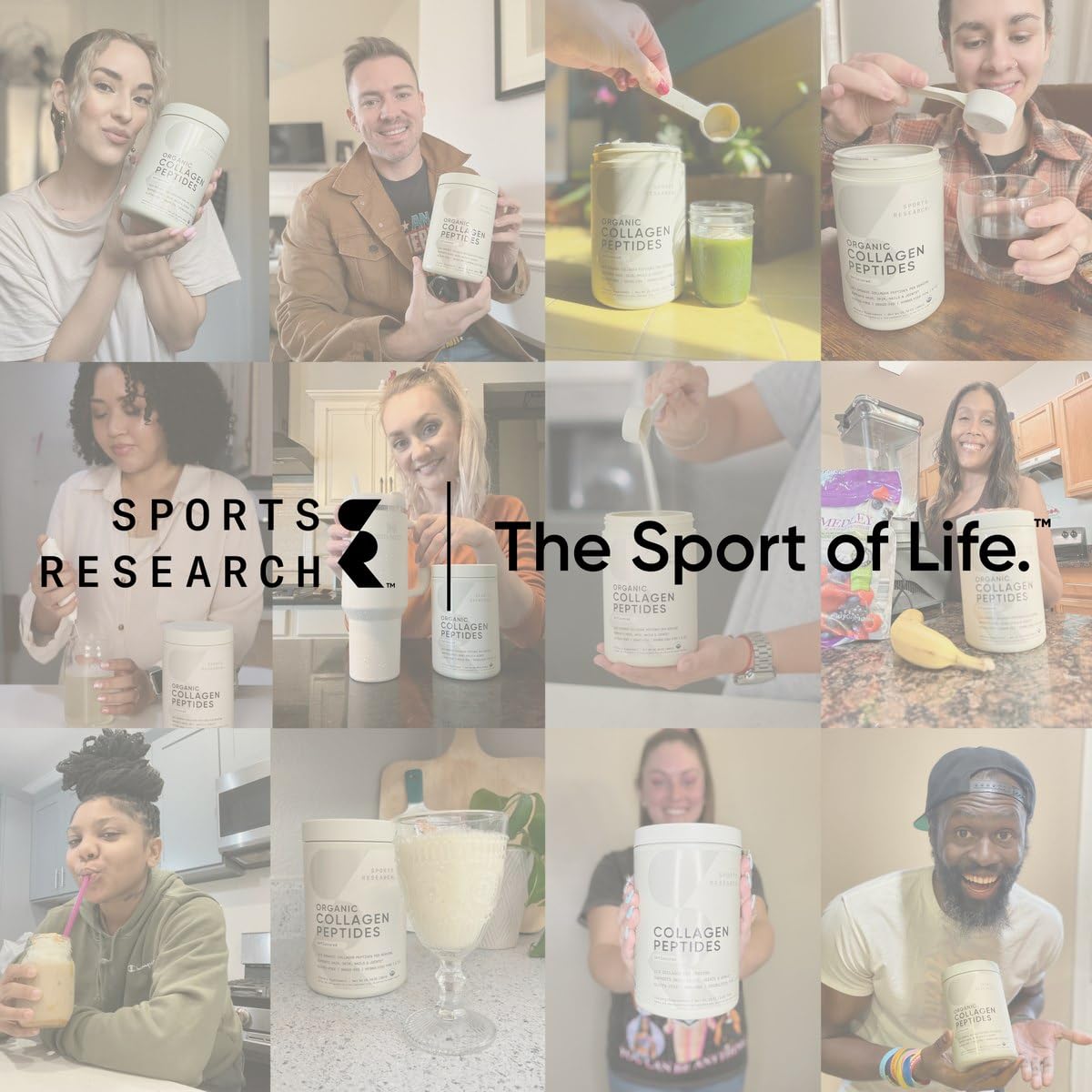 Sports Research Collagen Peptides — Hydrolyzed Type I & III Powder for Skin, Hair, Nails & Joints