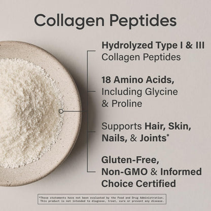 Sports Research Collagen Peptides — Hydrolyzed Type I & III Powder for Skin, Hair, Nails & Joints
