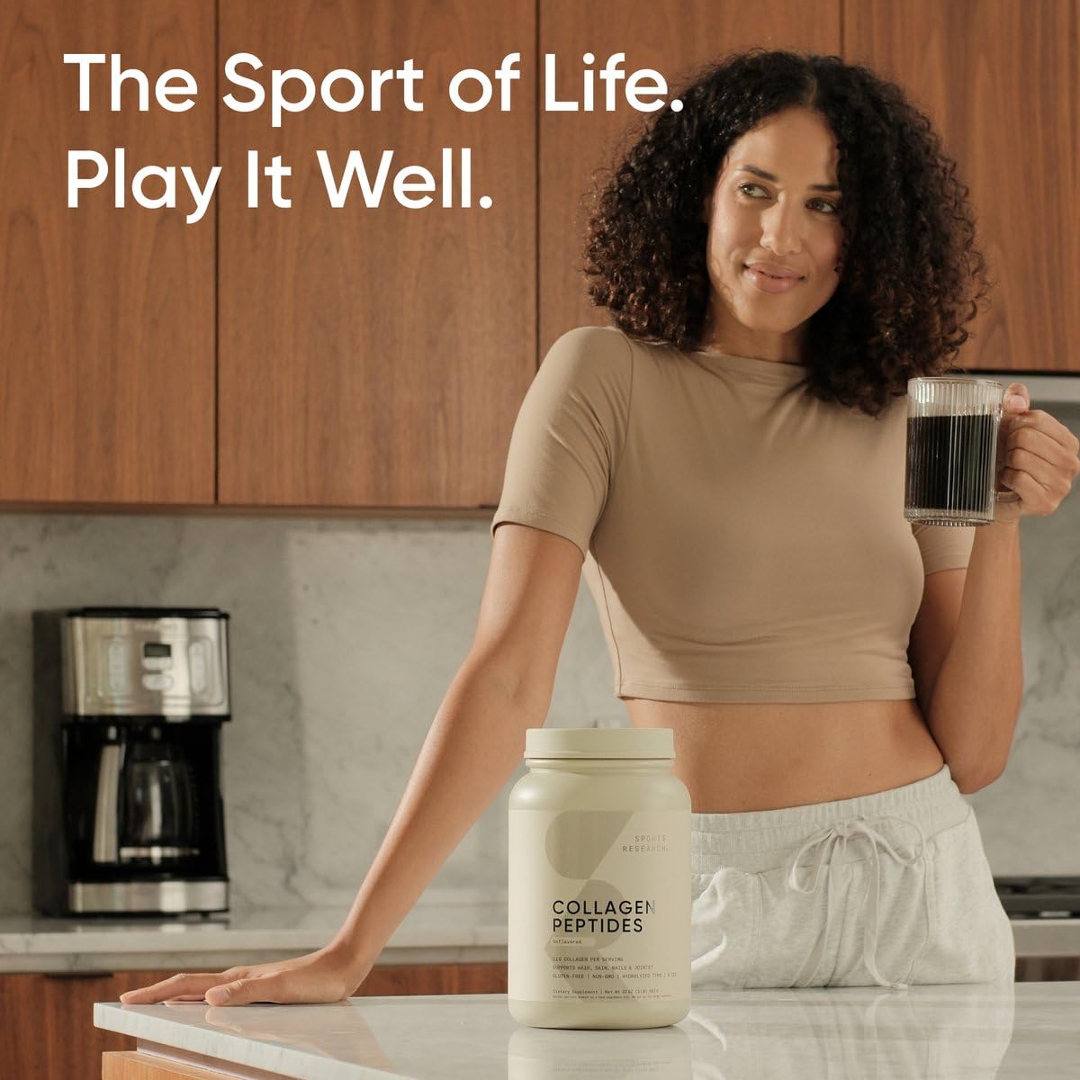 Sports Research Collagen Peptides — Hydrolyzed Type I & III Powder for Skin, Hair, Nails & Joints