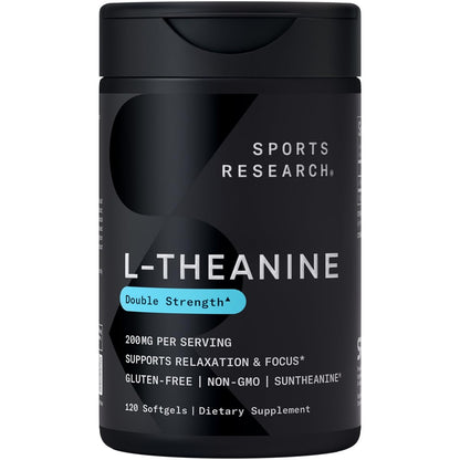 Sports Research L-Theanine 200mg with Organic Coconut Oil | Suntheanine