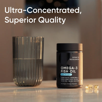 Sports Research Omega-3 Fish Oil 1250 - Triple Strength, MSC Certified, 180 Softgels