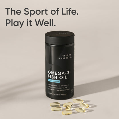 Sports Research Omega-3 Fish Oil 1250 - Triple Strength, MSC Certified, 180 Softgels