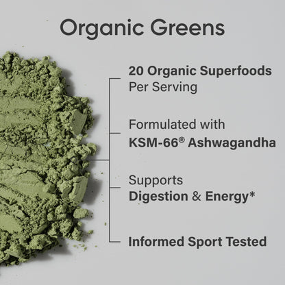 Sports Research Organic Greens Superfood Powder – Pineapple Coconut (30 Servings) | Spirulina, Chlorella, Adaptogens, Probiotics, 8 B Vitamins | Vegan, Sugar-Free