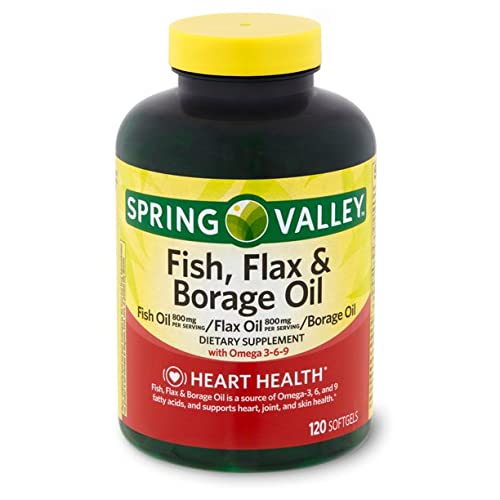 Spring Valley Fish, Flaxseed & Borage Oil Softgels – Omega-3-6-9, 120 Count | Your Vitamin Guide