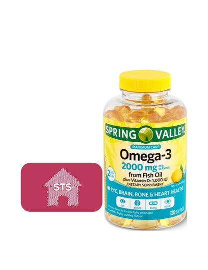 STS Home Spring Valley Omega-3 from Fish Oil 2000 mg Maximum Care — 120 Count
