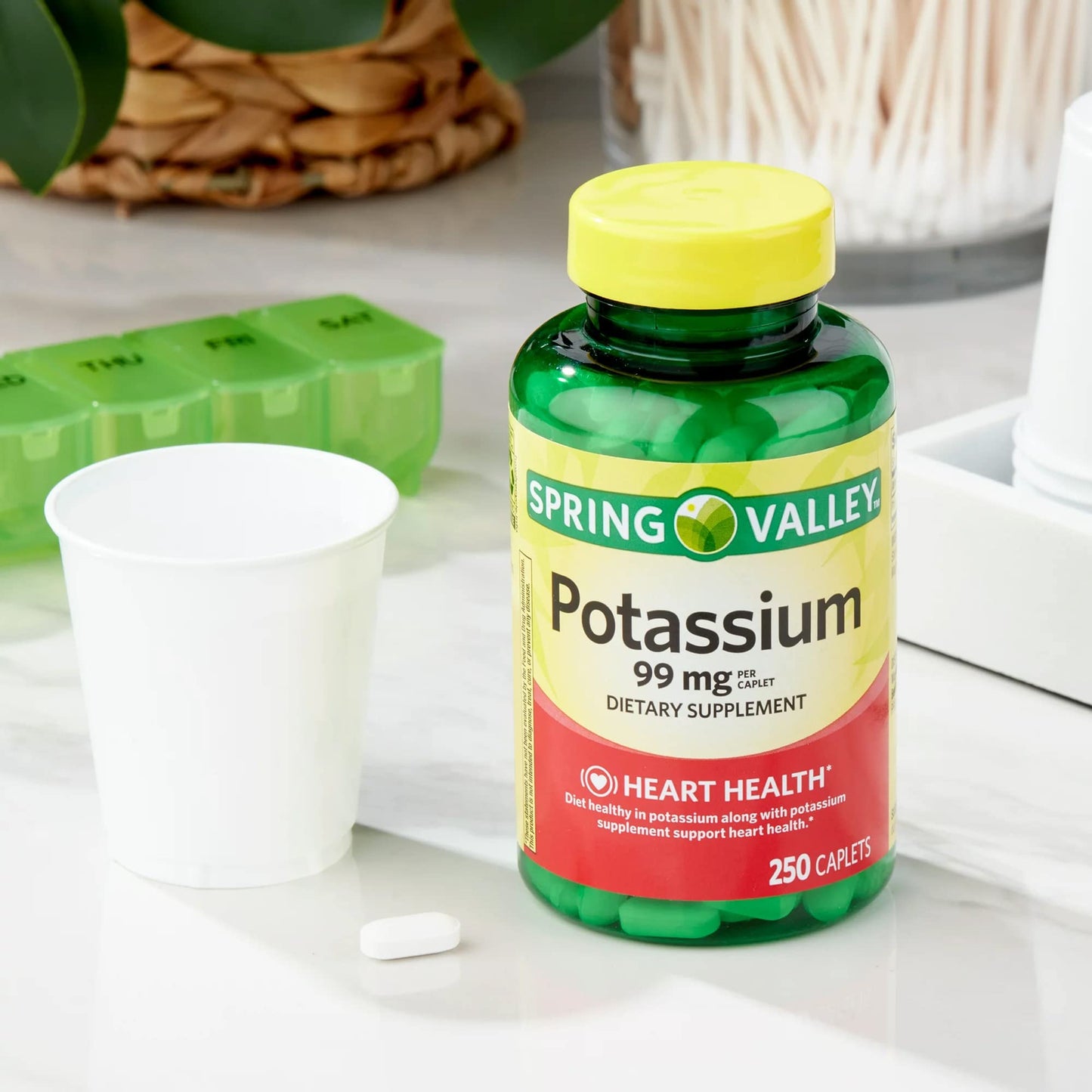 Spring Valley Potassium Caplets 99 mg - 250 Count | Gluten-Free Potassium Gluconate with Lual's 45 Diabetes Decoded