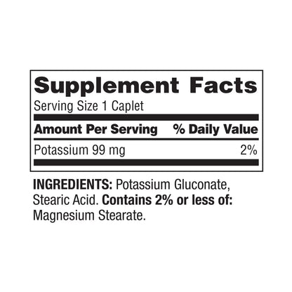 Spring Valley Potassium Caplets 99 mg - 250 Count | Gluten-Free Potassium Gluconate with Lual's 45 Diabetes Decoded