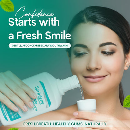 SprinJene Alcohol Free Mouthwash with Xylitol – Fluoride Free, Vegan, Made in USA