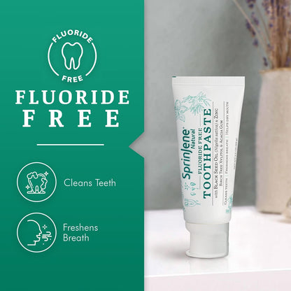 SprinJene Fluoride-Free Clove & Mint Toothpaste – Gum Care with Black Seed Oil & Zinc (USA Made) – 4 Pack