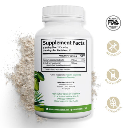 Sprout Source 5-HTP 200mg – Sleep & Mood Support | 90 Capsules