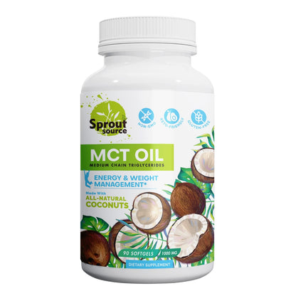 Sprout Source Keto MCT Oil Softgels 1000mg: C8/C10, 90 Softgels, Non-GMO, Gluten-Free