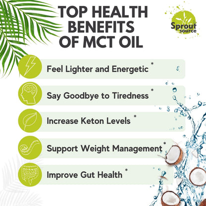 Sprout Source Keto MCT Oil Softgels 1000mg: C8/C10, 90 Softgels, Non-GMO, Gluten-Free