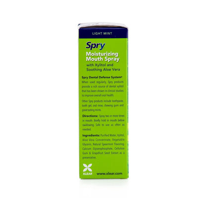 Spry Natural Xylitol Mouth Spray – Moisturizing Dry Mouth, Stop Bad Breath, Spearmint, 4.5 oz (Non-GMO)