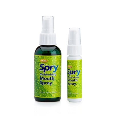 Spry Natural Xylitol Dry Mouth Spray – On-The-Go Spearmint, Non-GMO, Gluten-Free (Pack of 2, 4.5 fl oz)