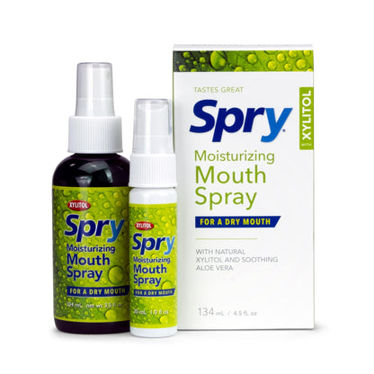 Spry Xylitol Moisturizing Dry Mouth Spray – Spearmint, 4.5 oz, Non-GMO