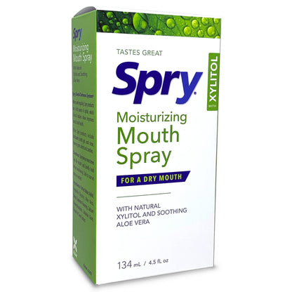 Spry Xylitol Moisturizing Dry Mouth Spray – Spearmint, 4.5 oz, Non-GMO