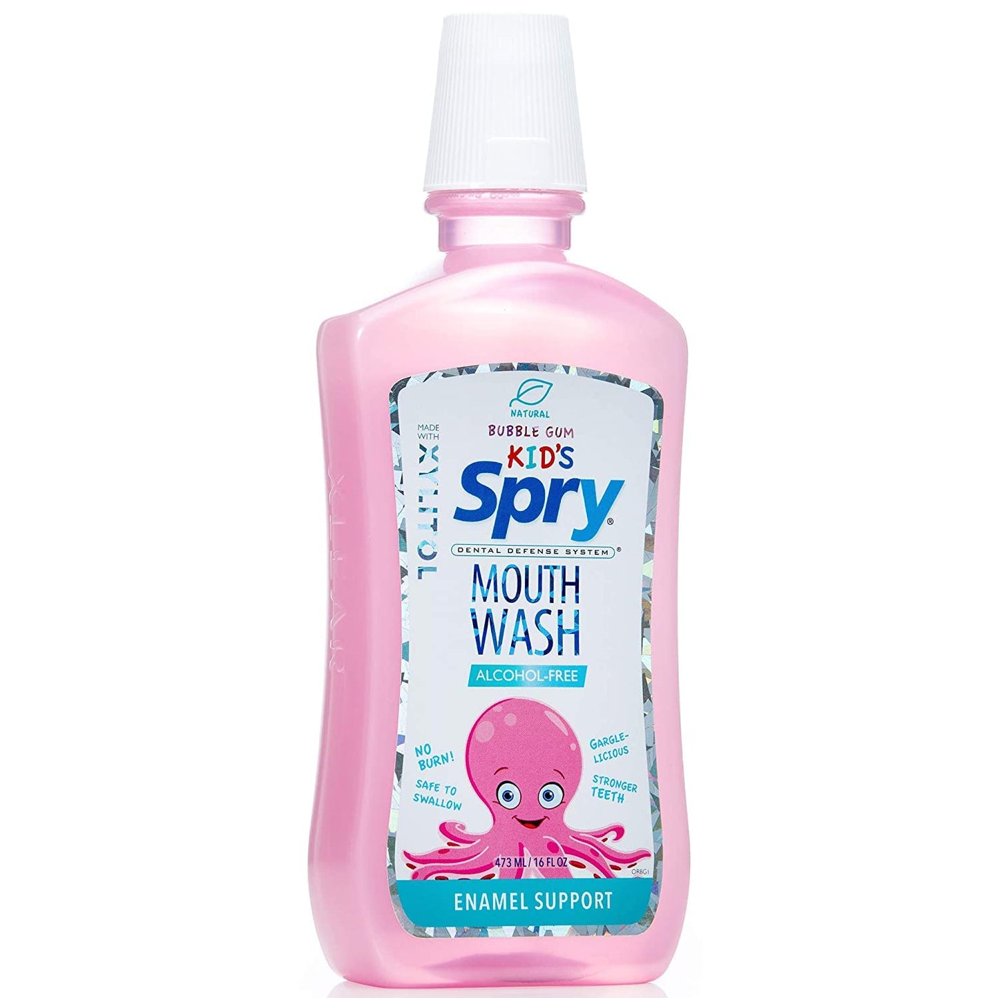 Spry Natural Xylitol Mouthwash Fluoride Free with Enamel Support - Bubble Gum (16 fl oz, Pack of 2)