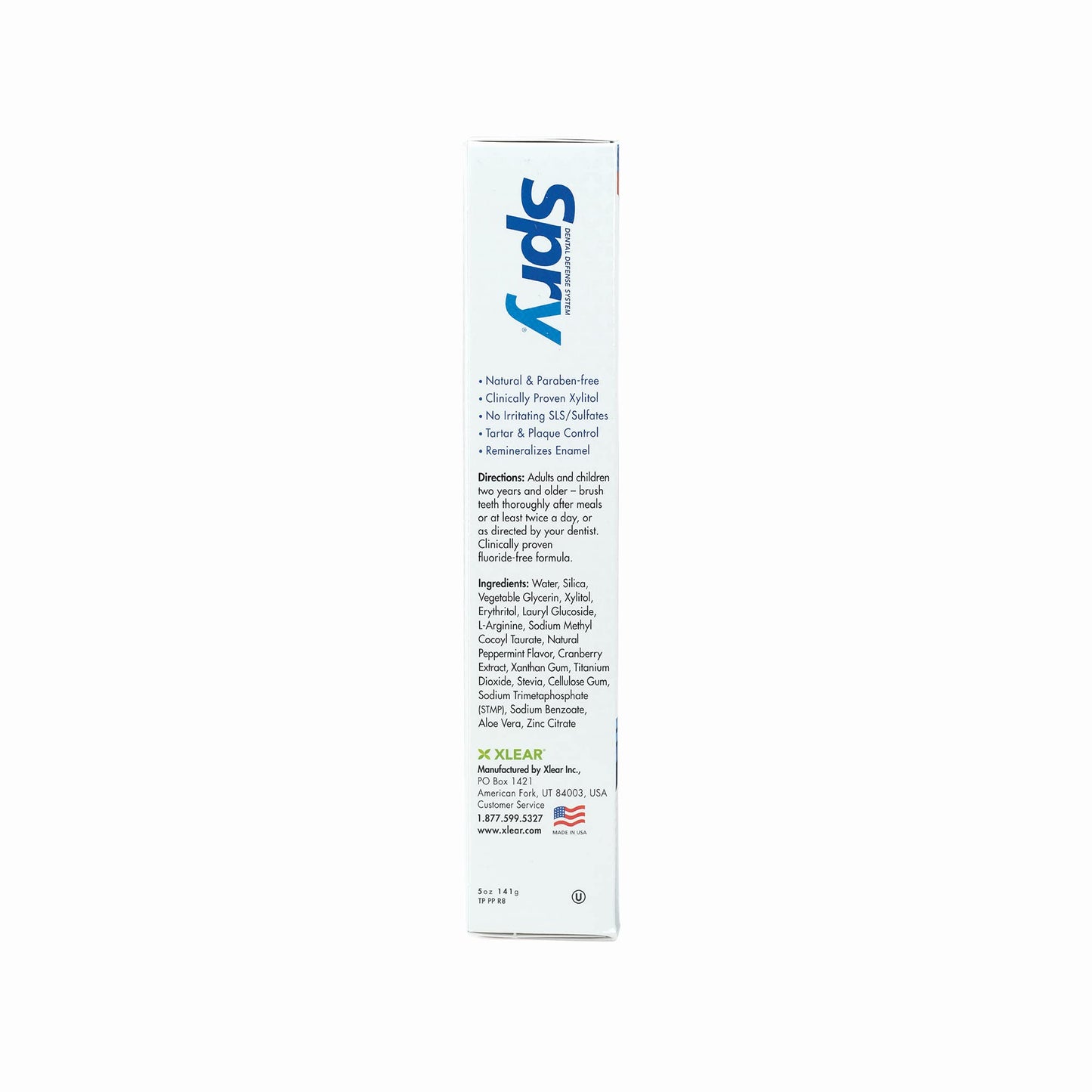 Spry Natural Xylitol Toothpaste 5oz – 6-Pack, Fluoride Free, Gentle for Sensitive Teeth, Peppermint