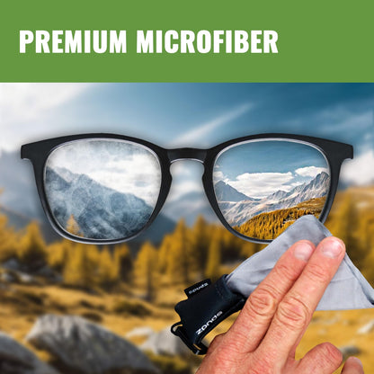 SPUDZ Classic Microfiber Lens Cleaner – Clip-On Pouch (6x6 in) for Binoculars, Scopes, Glasses, Screens | Cat