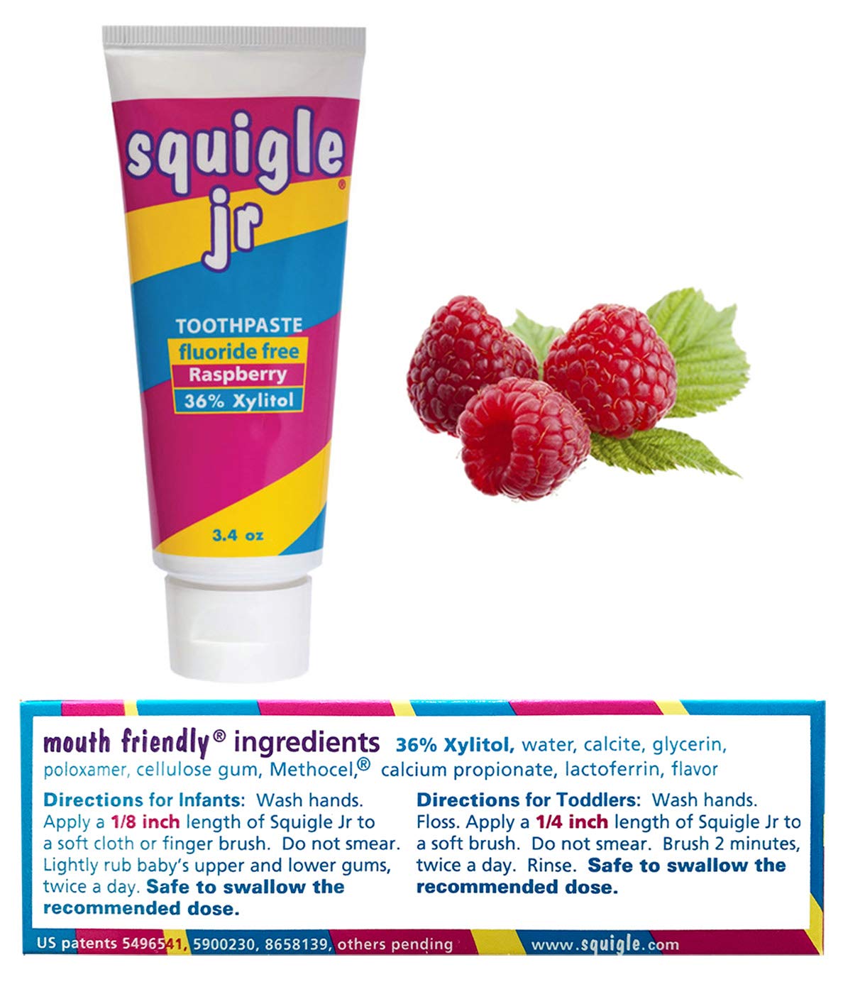 Squigle Jr Toothpaste 2 Pack – For Infants & Toddlers, Travel, No SLS