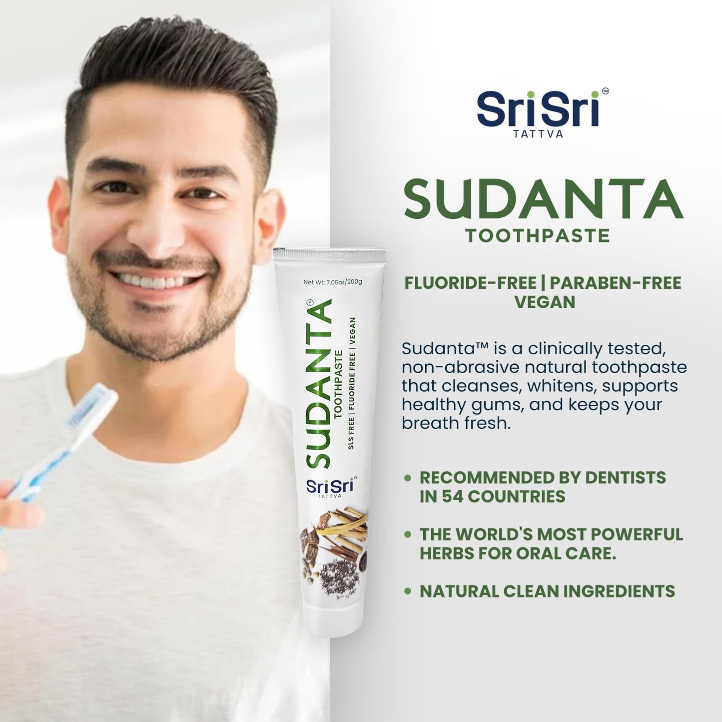 Sri Sri Tattva Sudanta Herbal Toothpaste – SLS Free & Fluoride Free, 200g