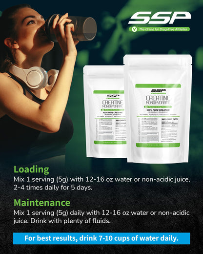 SSP Creatine Monohydrate – Unflavored, 100% Pure for Hydration & Recovery