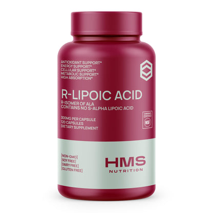 HMS Nutrition Stabilized R-Lipoic Acid 300mg – 120 Capsules, Vegan & NSF Certified