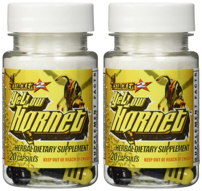 Stacker 2 Yellow Hornet Ephedra Free – 2 Bottles, 40 Capsules