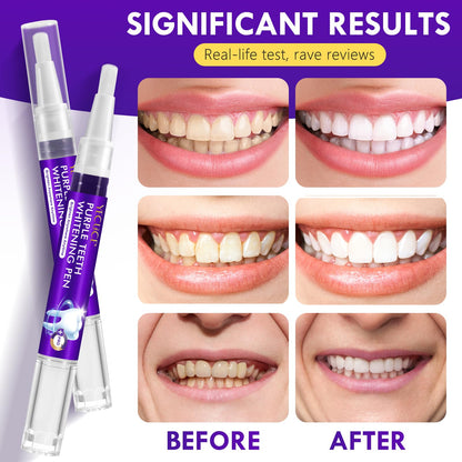 Teeth Whitening Pen 6 Pack—Purple Gel, No-Sensitivity Formula, Mint Fresh Breath