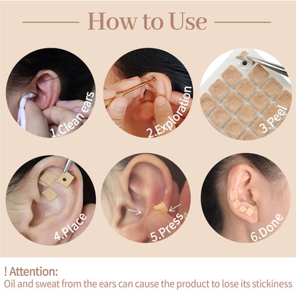 1200Pcs Ear Seeds Acupuncture Kit – Auricular Sticker Kit, Acupuncture Pen, Ear Chart & Tweezers