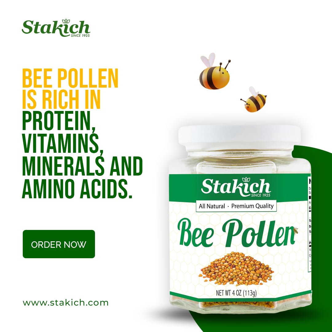Stakich Bee Pollen Granules – 5 Pound, Pure & All-Natural