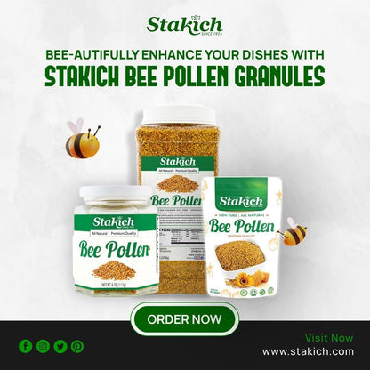 Stakich Bee Pollen Granules – 5 Pound, Pure & All-Natural