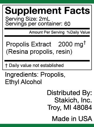 Stakich Propolis Extract (4 Ounce 75%) - High-Potency Propolis Liquid