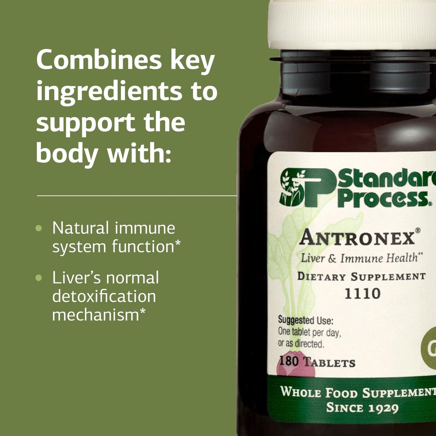 Standard Process Antronex – Liver Health Supplement | Gluten-Free, Non-Dairy, Non-Soy | 180 Tablets