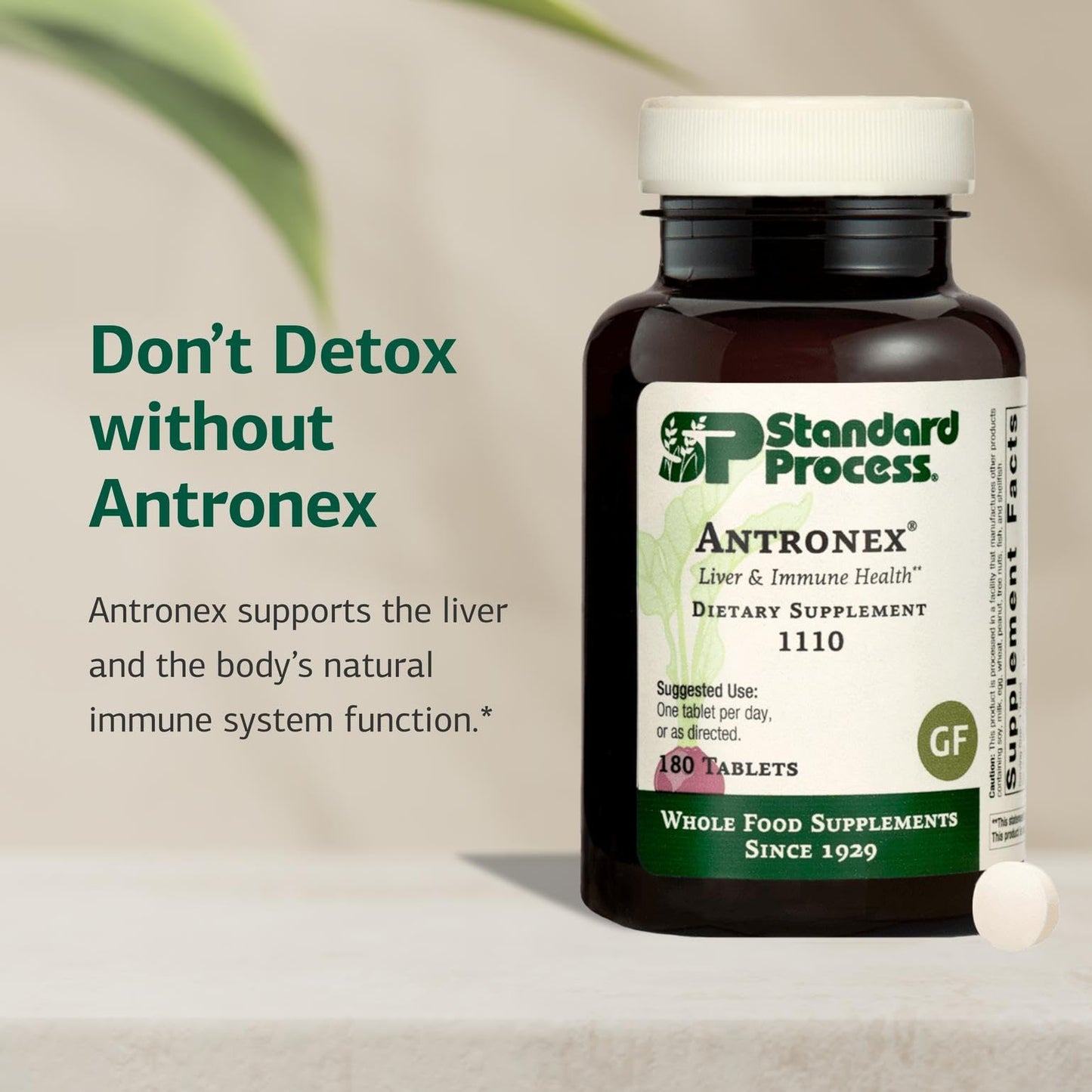 Standard Process Antronex – Liver Health Supplement | Gluten-Free, Non-Dairy, Non-Soy | 180 Tablets