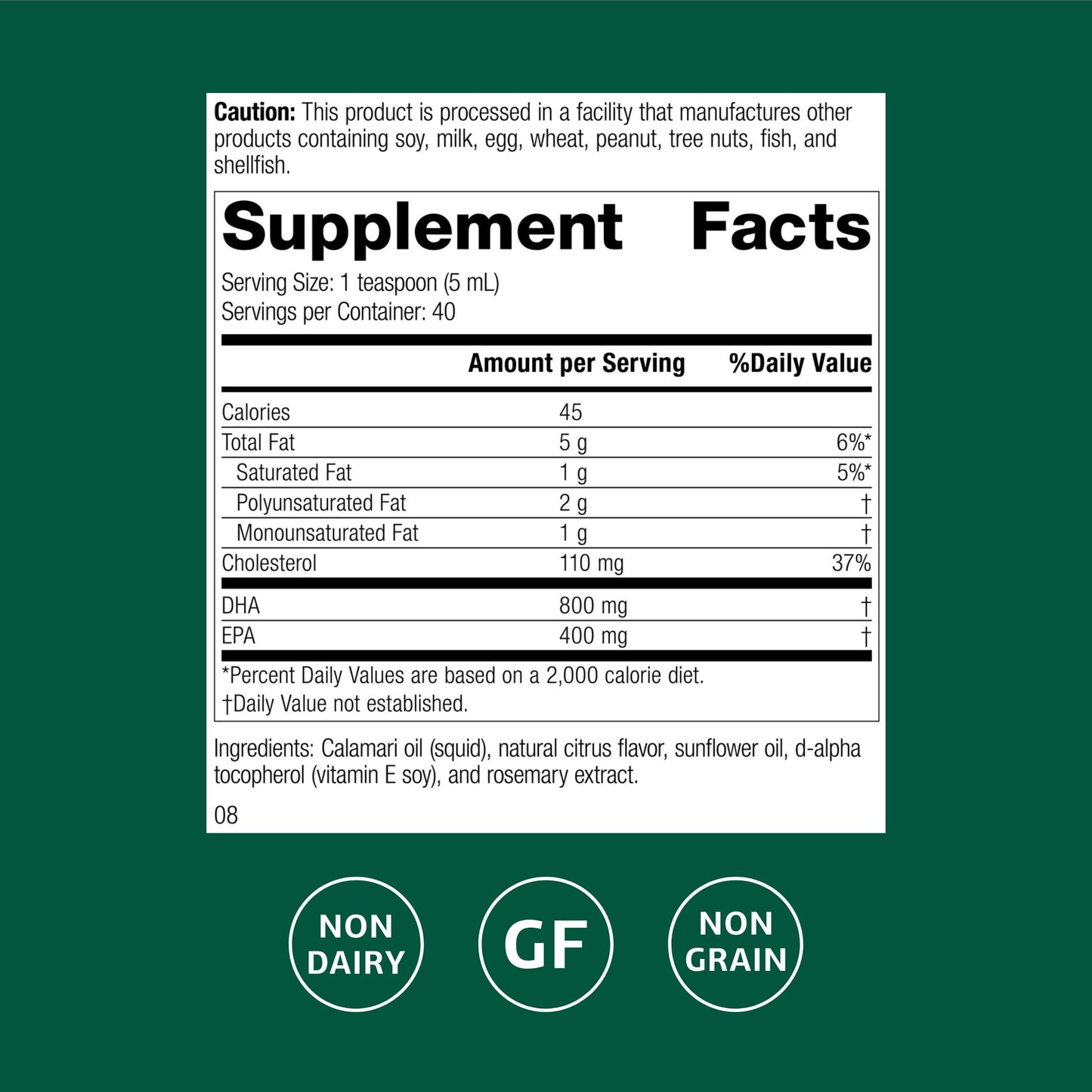 Standard Process Calamari Omega-3 Liquid – Heart & Brain Health