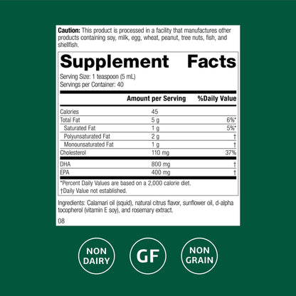 Standard Process Calamari Omega-3 Liquid – Heart & Brain Health
