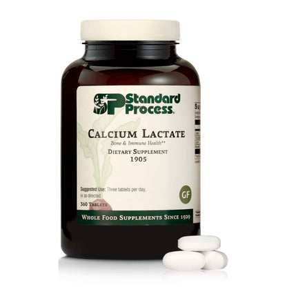Standard Process Calcium Lactate – Bone & Immune Health Support | Vegan, Gluten-Free, Non-Dairy | 360 Tablets