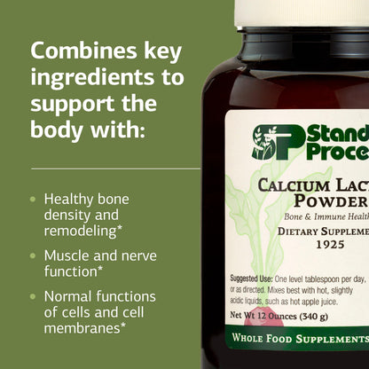 Standard Process Calcium Lactate Powder – Bone Health & Immune Support, Non-Dairy, Gluten-Free, 12 oz