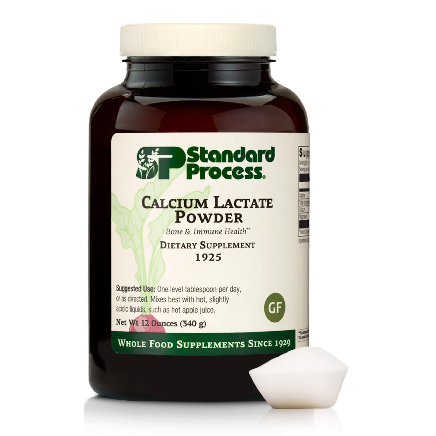 Standard Process Calcium Lactate Powder – Bone Health & Immune Support, Non-Dairy, Gluten-Free, 12 oz