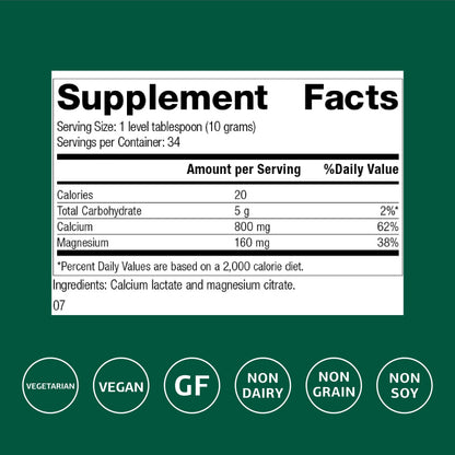 Standard Process Calcium Lactate Powder – Bone Health & Immune Support, Non-Dairy, Gluten-Free, 12 oz