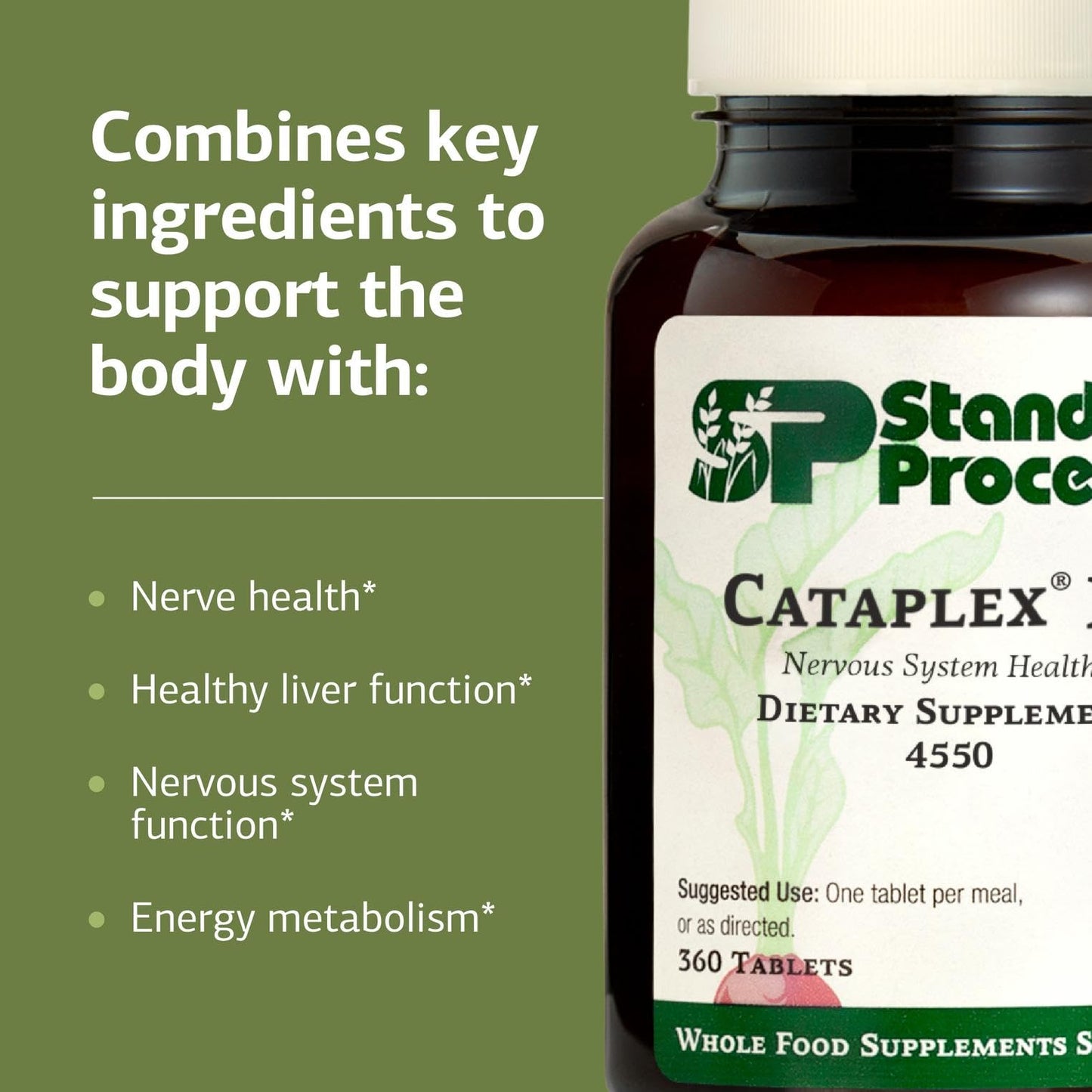 Standard Process Cataplex B2 – Nervous System Health Dietary Supplement (Non-Dairy & Non-Soy) – 360 Tablets