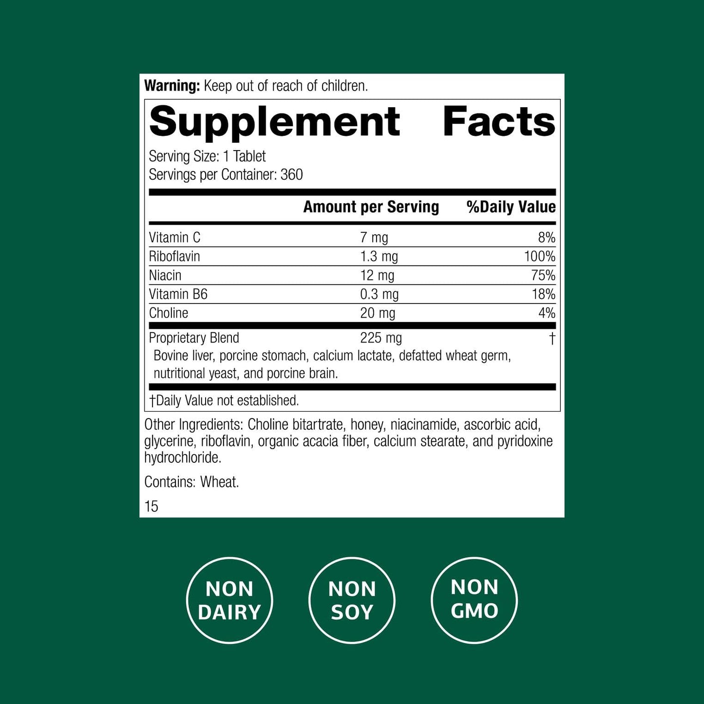 Standard Process Cataplex B2 – Nervous System Health Dietary Supplement (Non-Dairy & Non-Soy) – 360 Tablets