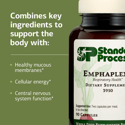 Standard Process Emphaplex | Respiratory Support & Cellular Energy – 90 Capsules (45 Servings)