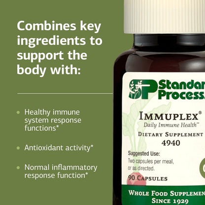 Immuplex by Standard Process Inc. – Daily Immune Support with Folate, Iron, Vitamin C & A (90 Capsules)