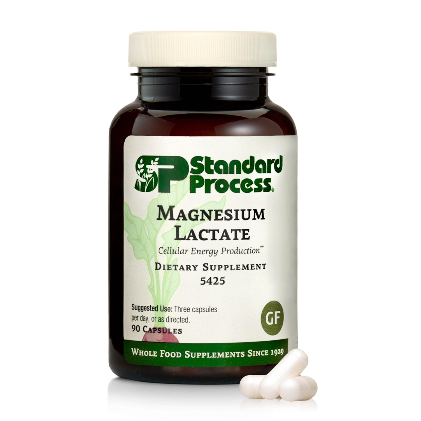 Standard Process Magnesium Lactate 90 Capsules | Energy, Muscle & Bone Support