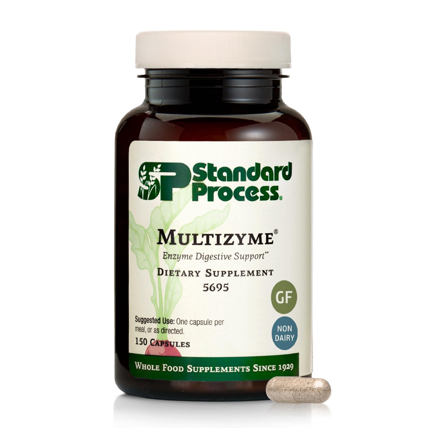 Standard Process Multizyme – Pancreatic Enzyme Support for Protein, Carbohydrate & Fat Digestion | Gluten-Free, Non-Dairy, Non-Soy | 150 Capsules