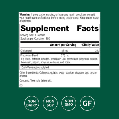 Standard Process Multizyme – Pancreatic Enzyme Support for Protein, Carbohydrate & Fat Digestion | Gluten-Free, Non-Dairy, Non-Soy | 150 Capsules