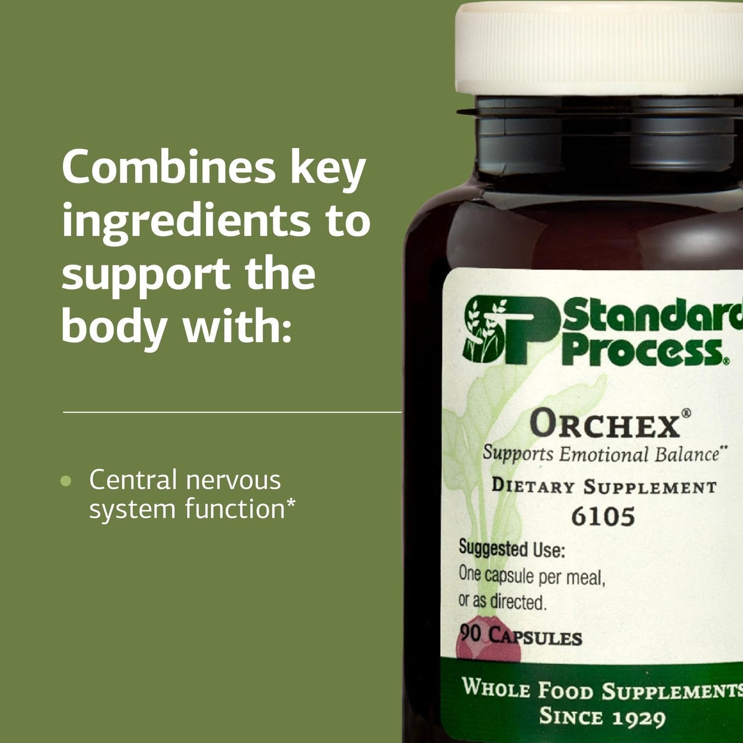 Standard Process Orchex - Whole-Food Nervous System Support, Mental Clarity & Stress Adaptability | 90 Capsules
