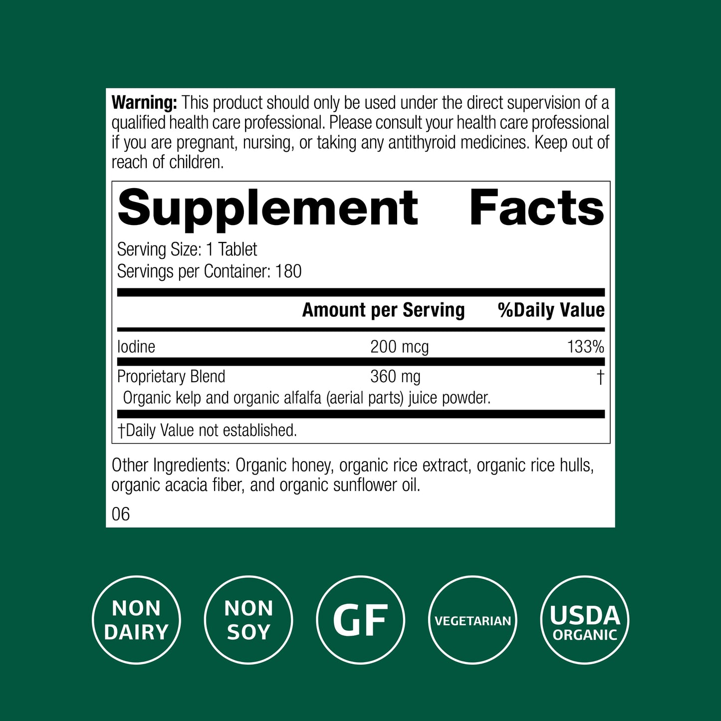 Standard Process Organically Bound Minerals - Supports Thyroid Function & Nervous System Health - 180 Tablets